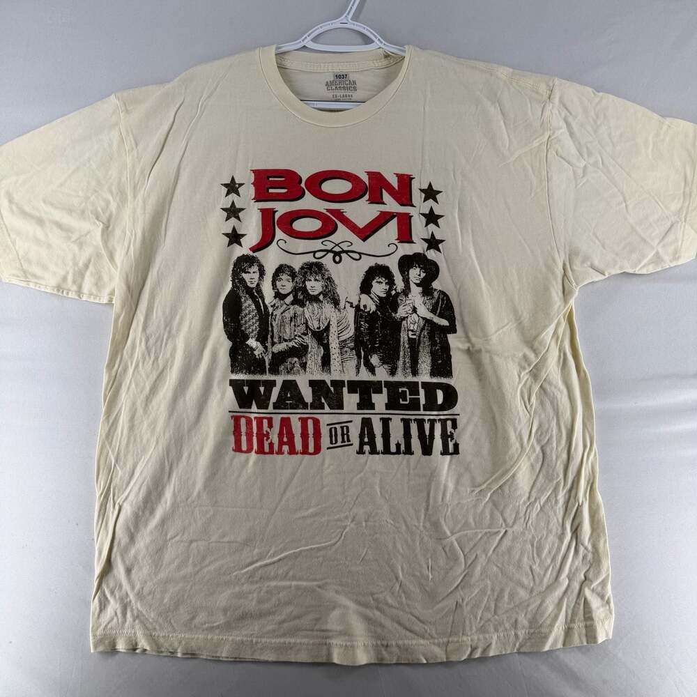 1037 2XL American Classics Bon Jovi Wanted Dead or Alive Graphic T-Shirt
